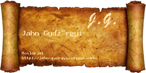 Jahn Györgyi névjegykártya